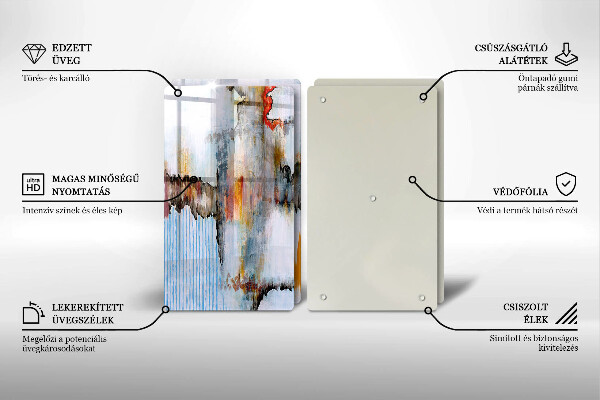 Kuchynská doska veľká zo skla Abstrakcia farby