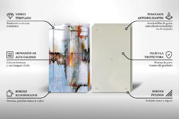Kuchynská doska veľká zo skla Abstrakcia farby