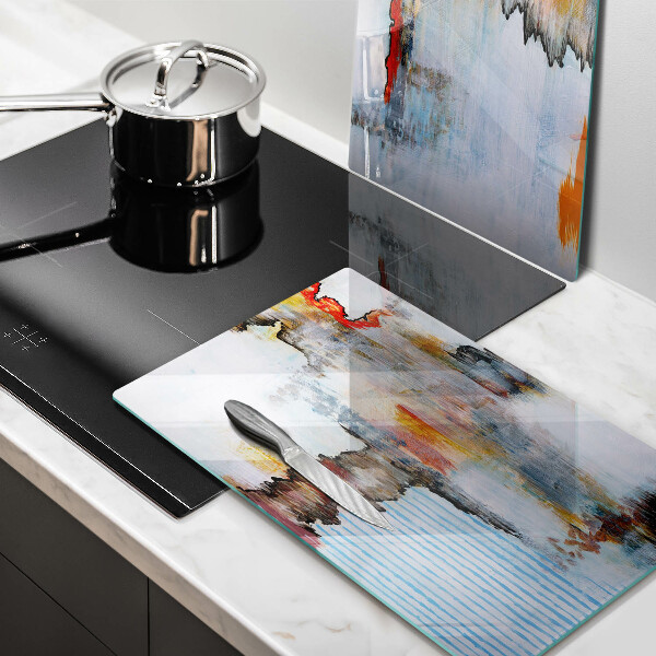 Kuchynská doska veľká zo skla Abstrakcia farby