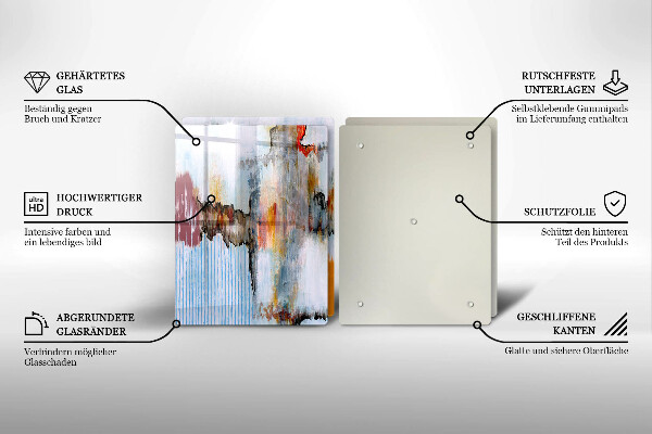 Kuchynská doska veľká zo skla Abstrakcia farby