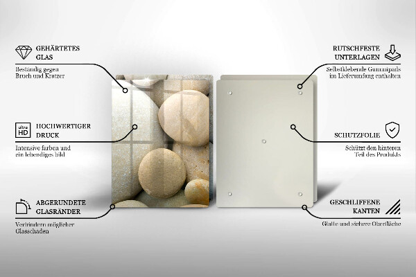 Kuchynská doska veľká zo skla Vzor oválnych kamienkov