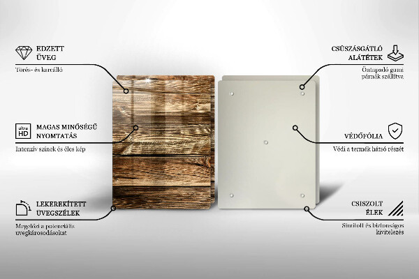 Kuchynská doska veľká zo skla Textúra drevenej dosky