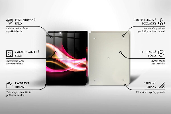 Kuchynská doska veľká zo skla Abstraktný neónový dym