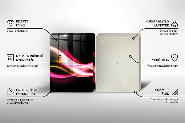 Kuchynská doska veľká zo skla Abstraktný neónový dym