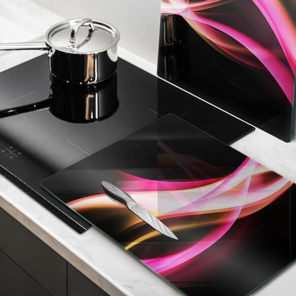 Kuchynská doska veľká zo skla Abstraktný neónový dym
