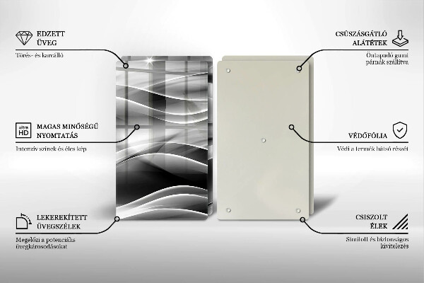 Kuchynská doska veľká zo skla Abstraktné línie dymu