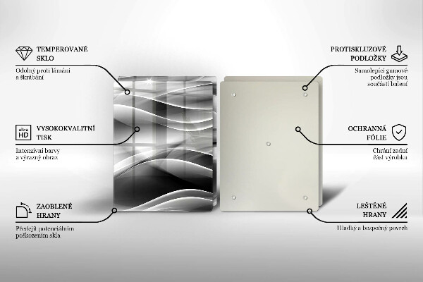 Kuchynská doska veľká zo skla Abstraktné línie dymu