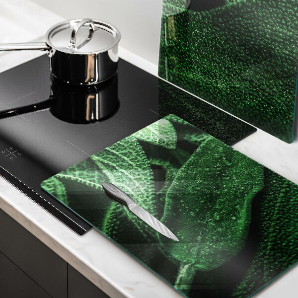 Kuchynská doska veľká zo skla Listy rastliny