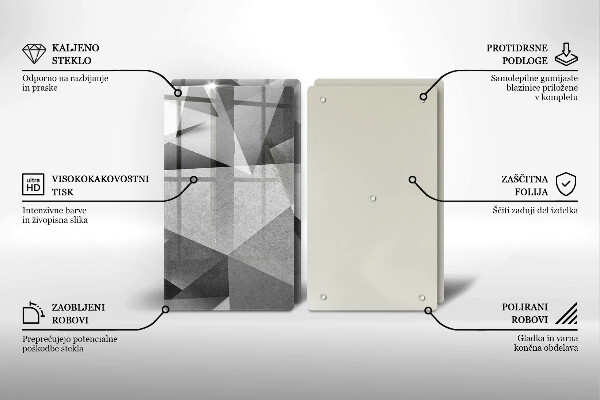 Kuchynská doska veľká zo skla Konkrétna ostrá abstrakcia