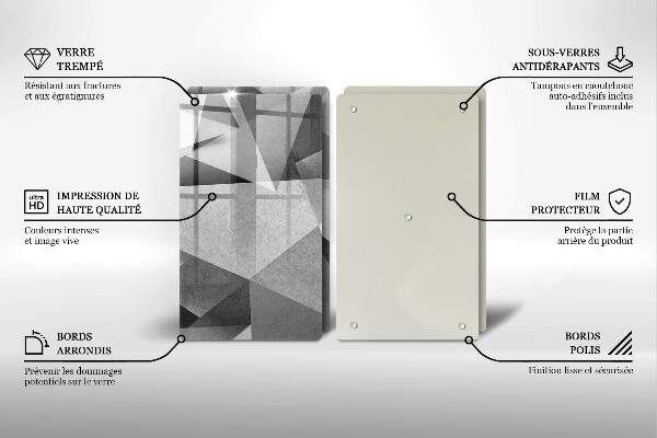 Kuchynská doska veľká zo skla Konkrétna ostrá abstrakcia