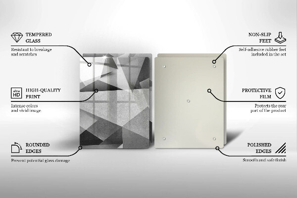 Kuchynská doska veľká zo skla Konkrétna ostrá abstrakcia