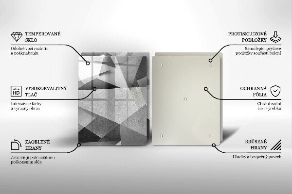 Kuchynská doska veľká zo skla Konkrétna ostrá abstrakcia
