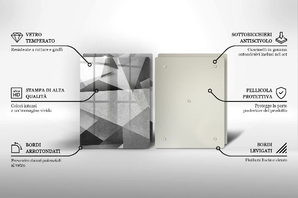 Kuchynská doska veľká zo skla Konkrétna ostrá abstrakcia