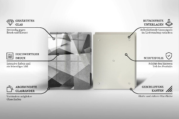 Kuchynská doska veľká zo skla Konkrétna ostrá abstrakcia