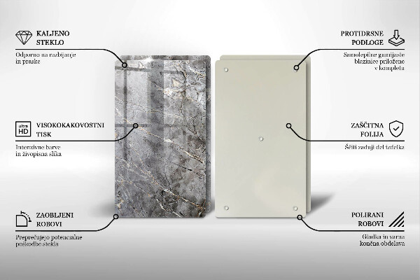 Kuchynská doska veľká zo skla Textúra kameňa