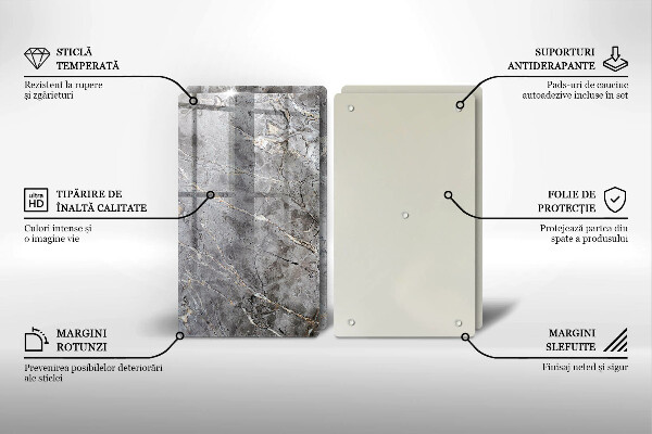 Kuchynská doska veľká zo skla Textúra kameňa