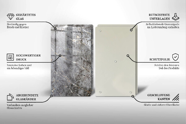 Kuchynská doska veľká zo skla Textúra kameňa