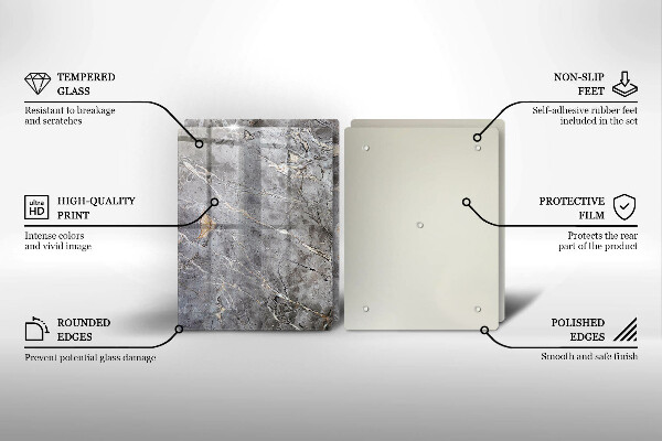 Kuchynská doska veľká zo skla Textúra kameňa