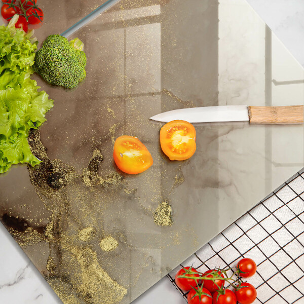 Sklenená doska na krájanie Zlatá abstrakcia