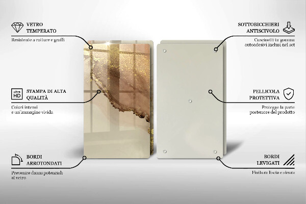 Sklenená doska na krájanie Zlatá abstrakcia