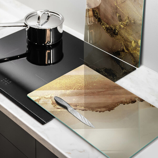 Sklenená doska na krájanie Zlatá abstrakcia