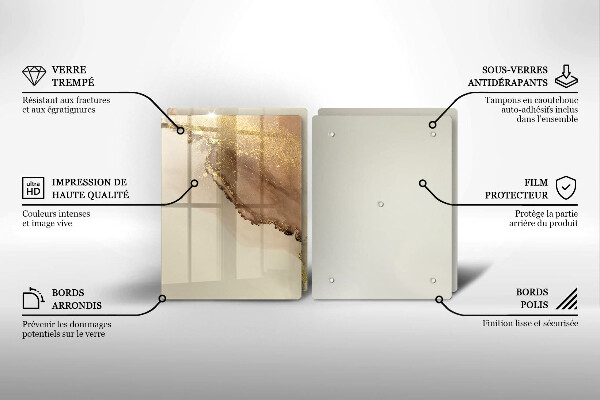 Sklenená doska na krájanie Zlatá abstrakcia