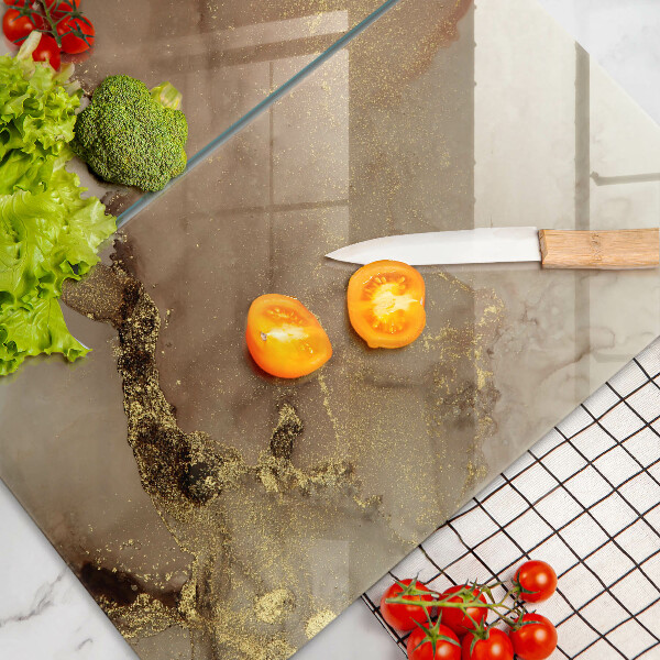 Sklenená doska na krájanie Zlatá abstrakcia