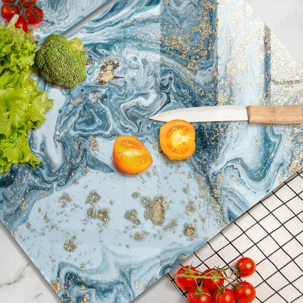 Sklenená doska na krájanie Štruktúra so zlatom