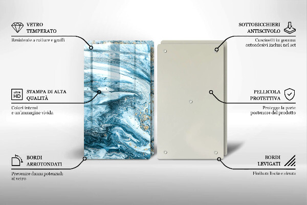 Sklenená doska na krájanie Štruktúra so zlatom