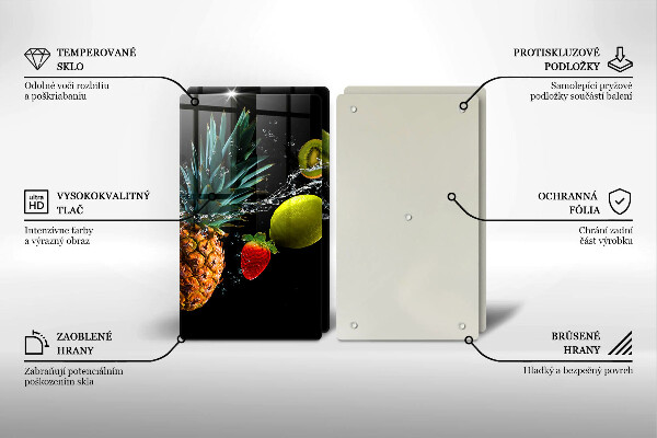 Kuchynská doska veľká zo skla Ovocie vo vode