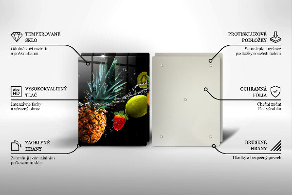 Kuchynská doska veľká zo skla Ovocie vo vode