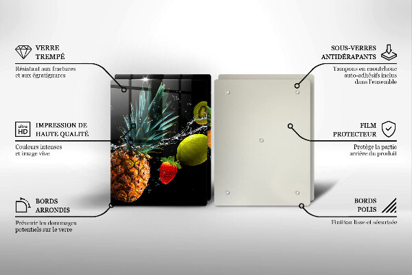 Kuchynská doska veľká zo skla Ovocie vo vode