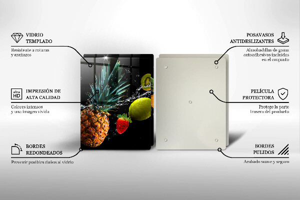 Kuchynská doska veľká zo skla Ovocie vo vode