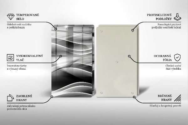 Sklenená doska na krájanie Abstrakcia jemné línie