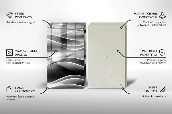 Sklenená doska na krájanie Abstrakcia jemné línie