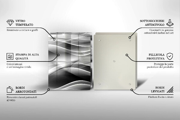 Sklenená doska na krájanie Abstrakcia jemné línie