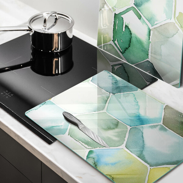Sklenená doska na krájanie Akvarelové šesťuholníky