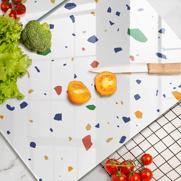 Sklenená doska na krájanie Farebná kamenina