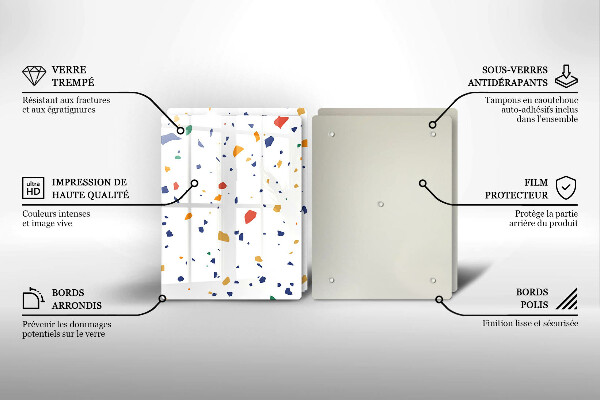 Sklenená doska na krájanie Farebná kamenina