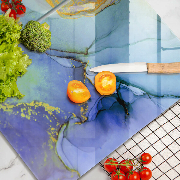 Sklenená doska na krájanie Prasknutý zlatý kameň