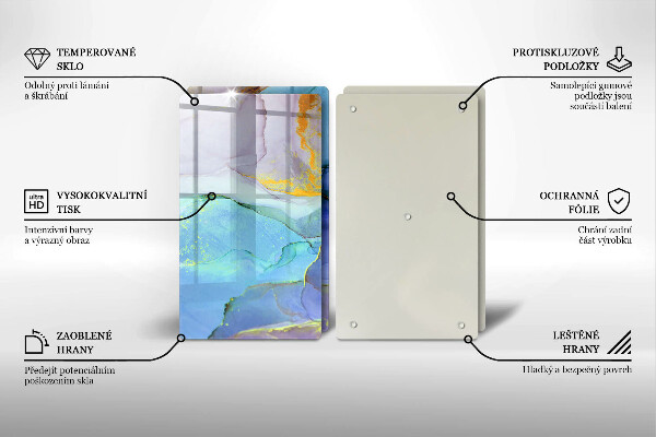 Sklenená doska na krájanie Prasknutý zlatý kameň