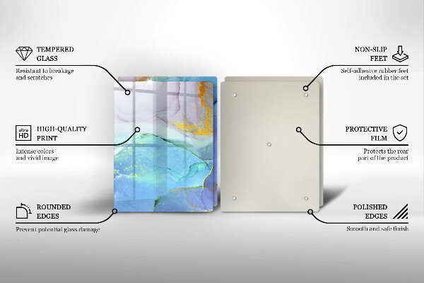 Sklenená doska na krájanie Prasknutý zlatý kameň