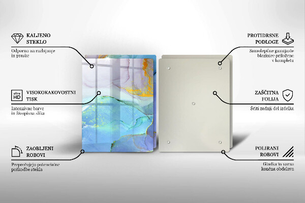 Sklenená doska na krájanie Prasknutý zlatý kameň