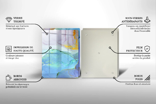 Sklenená doska na krájanie Prasknutý zlatý kameň