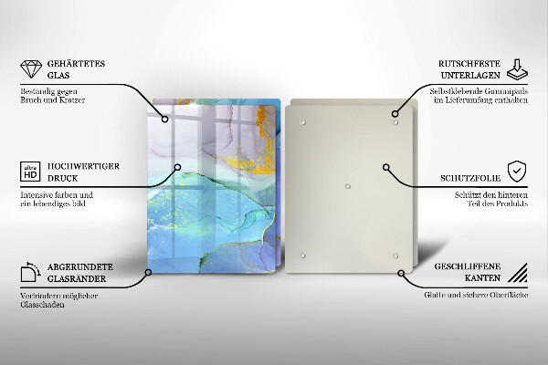 Sklenená doska na krájanie Prasknutý zlatý kameň