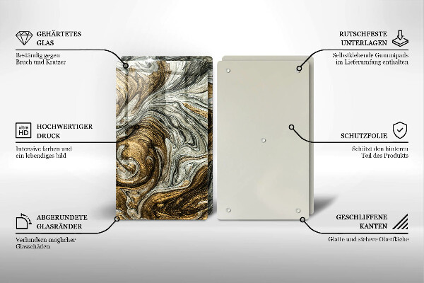 Sklenená doska na krájanie Bohatá abstrakcia