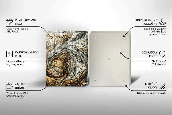 Sklenená doska na krájanie Bohatá abstrakcia