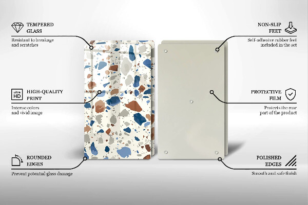 Sklenená doska na krájanie Dekoratívna kamenina