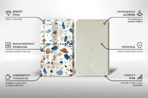 Sklenená doska na krájanie Dekoratívna kamenina