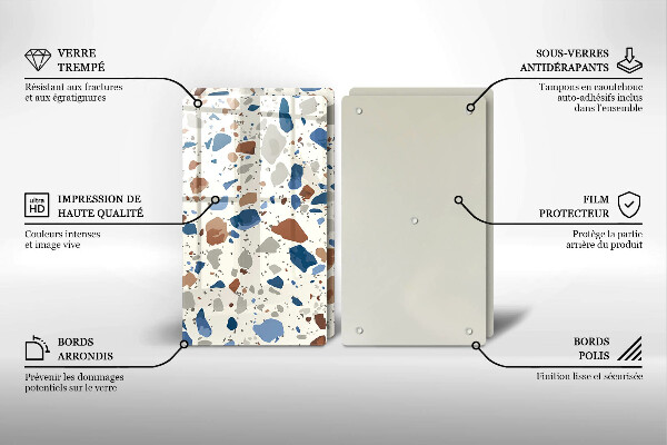 Sklenená doska na krájanie Dekoratívna kamenina